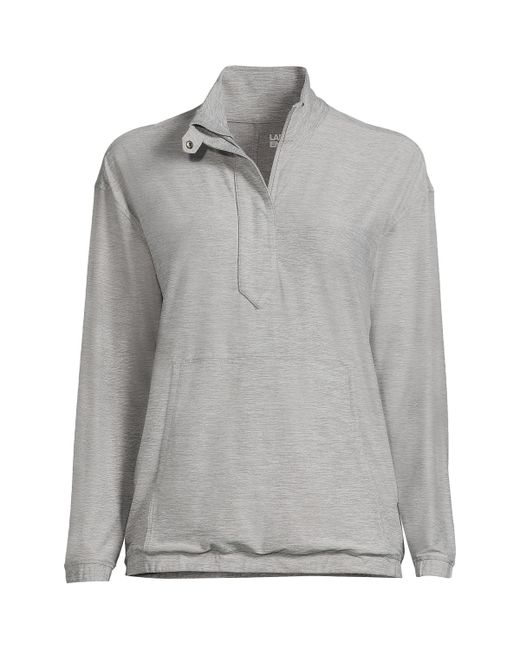 Lands' End Long Sleeve Performance Zip Front Popover Shirt
