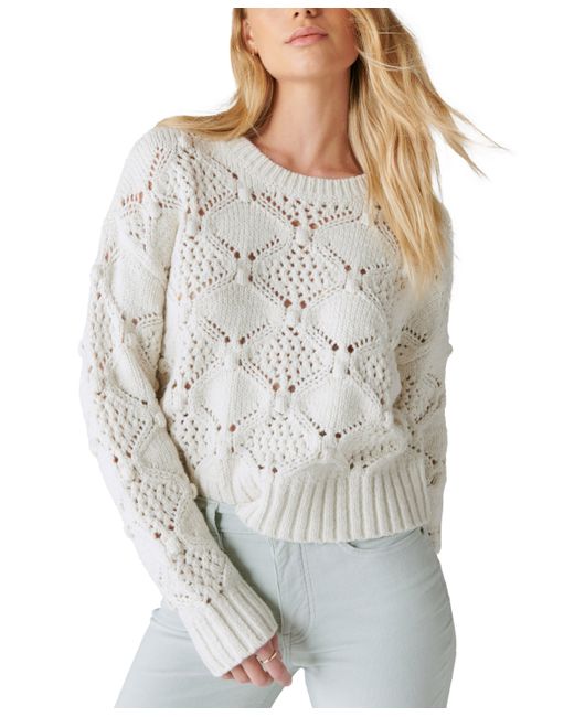 Lucky Brand Open-Stitch Pullover Sweater