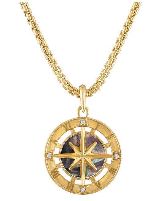Bulova Marine Star Diamond 1/20 ct. t.w. Pendant Necklace 14k Gold-Plated Sterling 24 2 extender