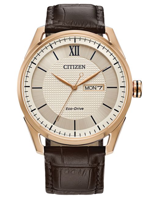 Citizen Eco-Drive Leather Strap Watch 42mm