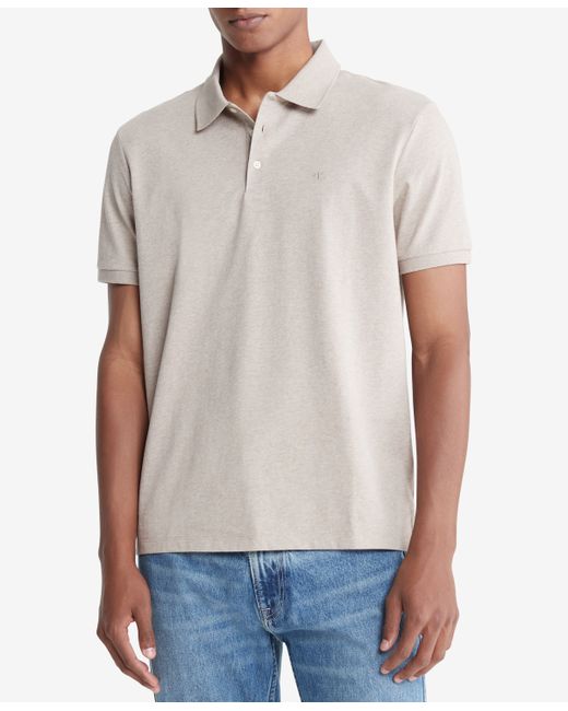 Calvin Klein Regular-Fit Smooth Cotton Monogram Logo Polo Shirt