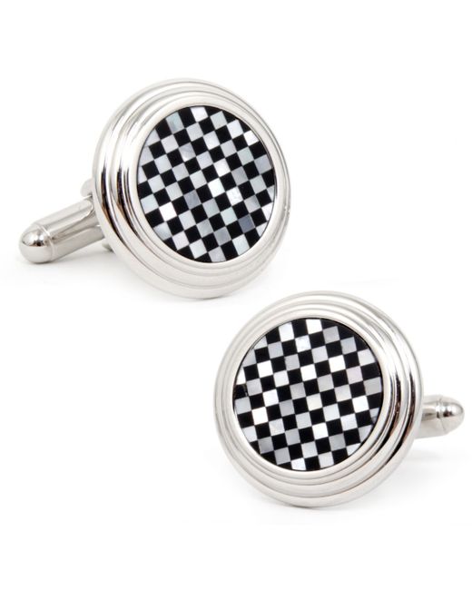 Cufflinks, Inc. Onyx and Mother of Pearl Checker Step