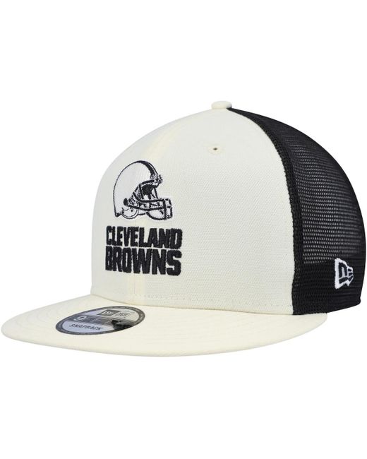 New Era Black Cleveland Browns Chrome Collection 9FIFTY Trucker Snapback Hat