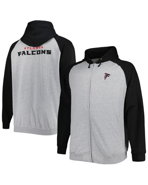 Profile Atlanta Falcons Big and Tall Fleece Raglan Full-Zip Hoodie Jacket