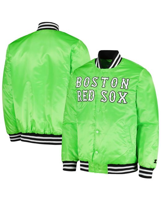Starter Boston Red Sox Cross Bronx Fashion Satin Full-Snap Varsity Jacket