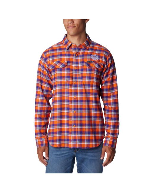 Columbia Clemson Tigers Flare Gun Flannel Long Sleeve Shirt