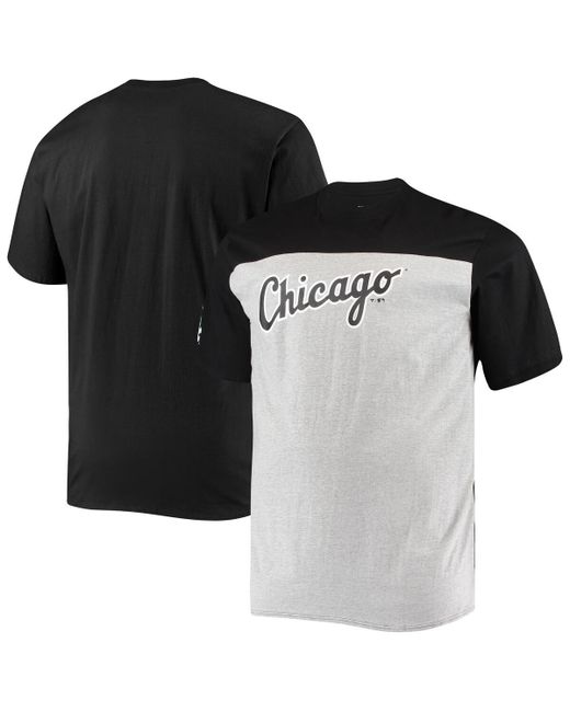 Fanatics Heathered Gray Chicago White Sox Big and Tall Colorblock T-shirt