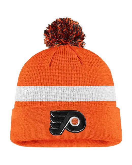 Fanatics White Philadelphia Flyers 2020 Nhl Draft Authentic Pro Cuffed Pom Knit Hat