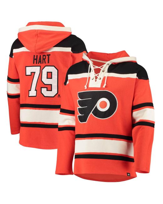 '47 Brand Carter Hart Philadelphia Flyers Player Name and Number Lacer Pullover Hoodie