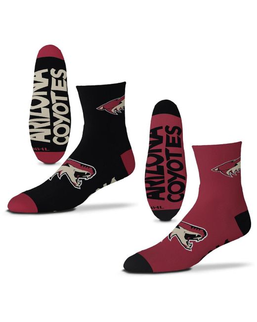 For Bare Feet Arizona Coyotes 2-Pack Team Quarter-Length Socks
