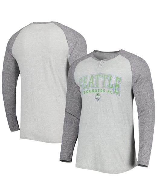 Concepts Sport Heathered Charcoal Seattle Sounders Fc Ledger Raglan Long Sleeve T-shirt