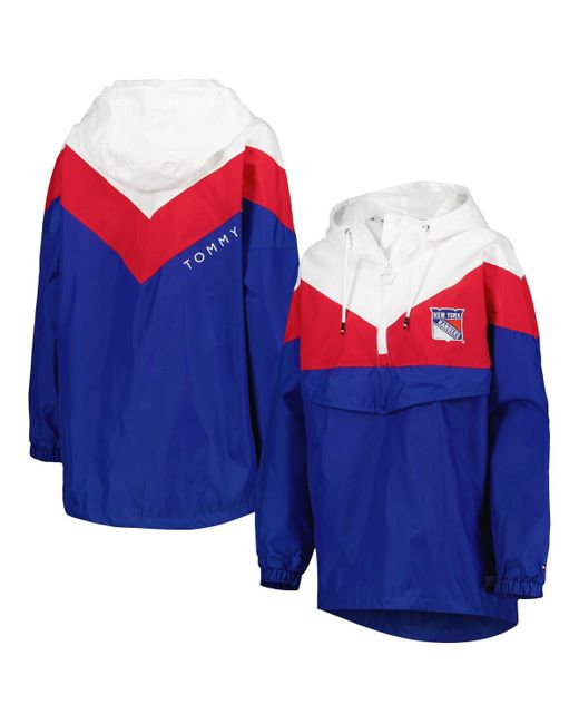 Tommy Hilfiger Red New York Rangers Staci Half-Zip Windbreaker Jacket