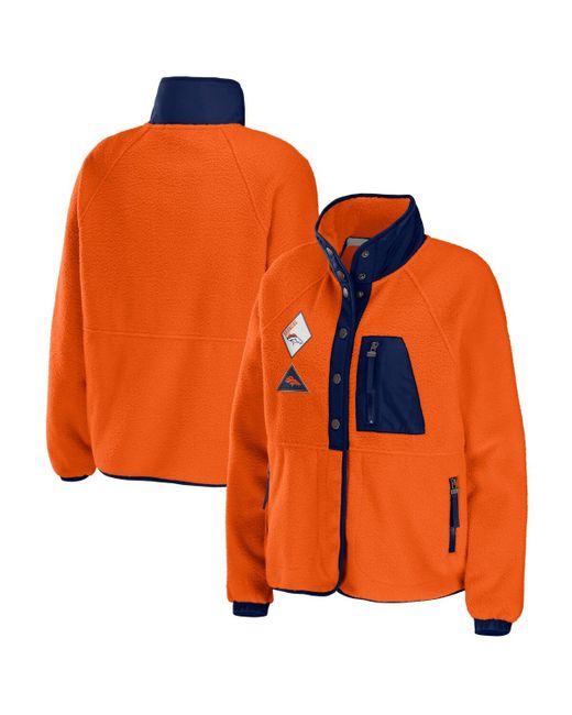 Wear By Erin Andrews Denver Broncos Polar Fleece Raglan Full-Snap Jacket