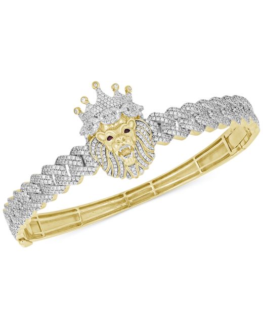Macy's Diamond Lion King Bangle Bracelet 1-1/2 ct. t.w. 10k Gold