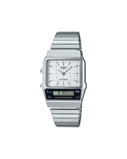 Casio White Faced Stainless Steel Bracelet Watch 30.6mm