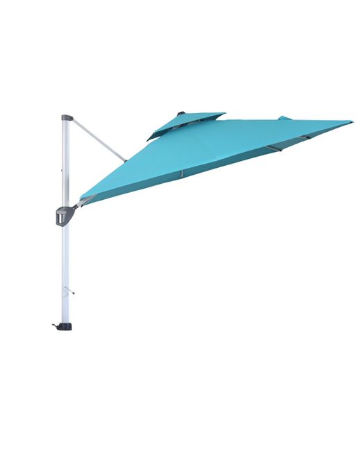 Mondawe 10ft 2-Tier Square Cantilever Outdoor Patio Umbrella with Included Cover