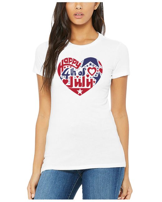 La Pop Art July 4th Heart Word Art Short Sleeve T-shirt
