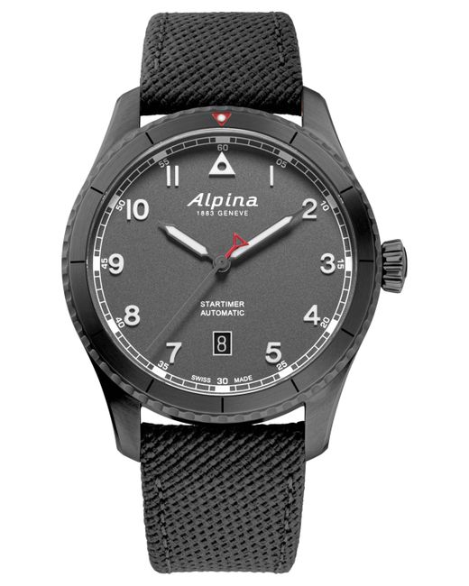Alpina Swiss Automatic Startimer Pilot Rubber Strap Watch 41mm