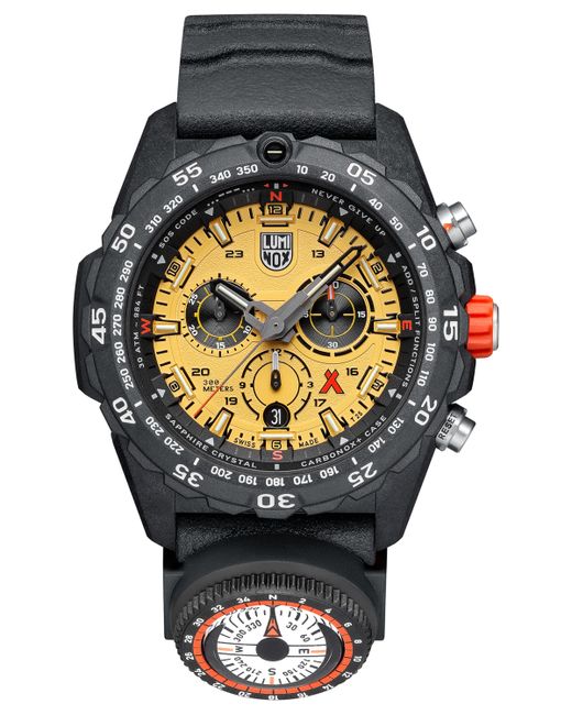 Luminox Swiss Chronograph Bear Grylls Survival Master Series Compass Dark Rubber Strap Watch 45mm