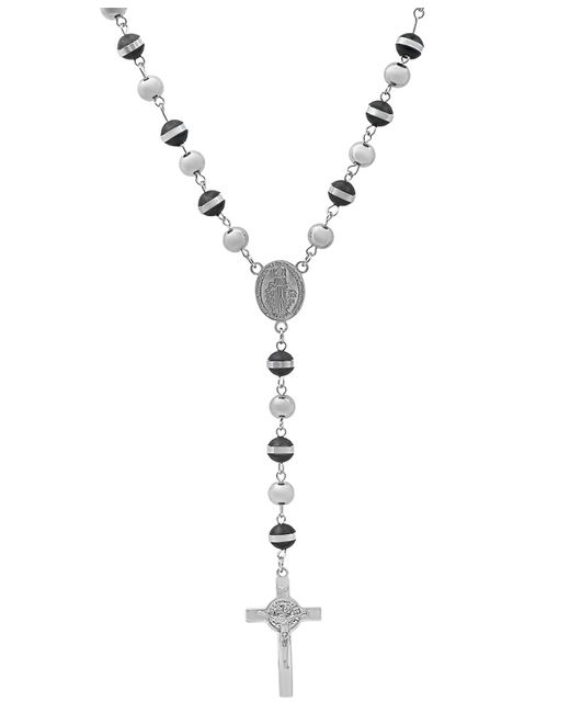 SteelTime Stainless Steel Prayer Rosary 28 Lariat Necklace