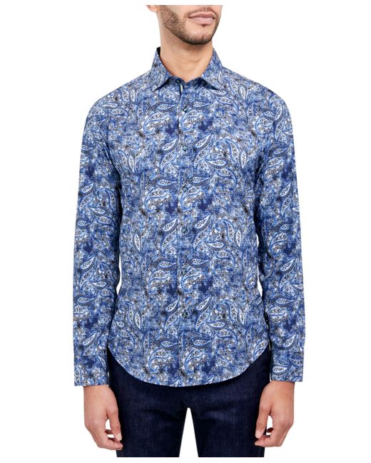 Society Of Threads Regular-Fit Non-Iron Performance Stretch Paisley Button-Down Shirt