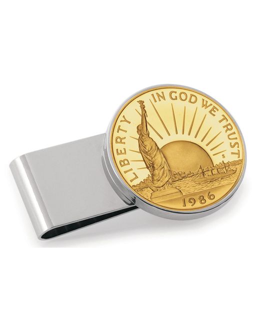 American Coin Treasures Gold-Layered Statue of Liberty Commemorative Half Dollar Stainless Steel Coin Money Clip