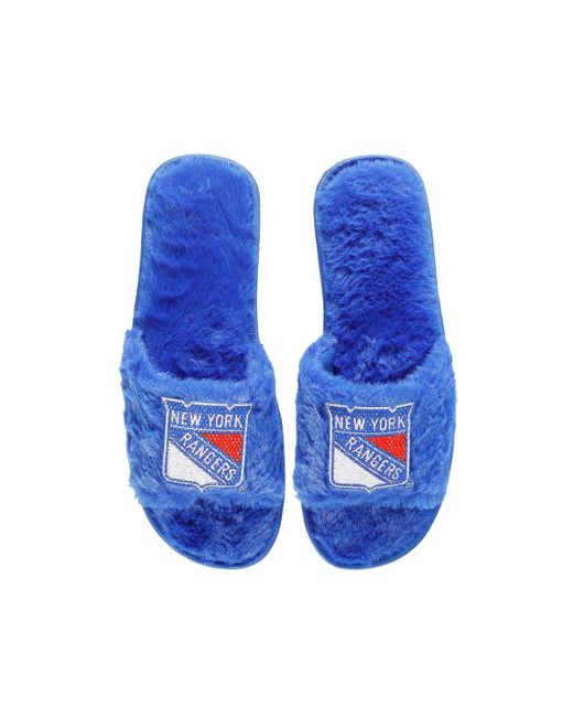 Foco New York Rangers Rhinestone Fuzzy Slippers