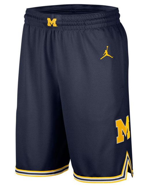 Nike Michigan Wolverines Replica Basketball Road Shorts Gold