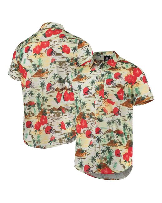 Foco Cleveland Browns Paradise Floral Button-Up Shirt