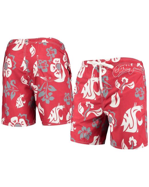 Wes & Willy Washington State Cougars Volley Logo Swim Trunks