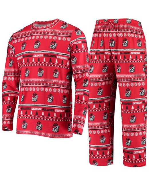 Concepts Sport Georgia Bulldogs Ugly Sweater Knit Long Sleeve Top and Pant Set