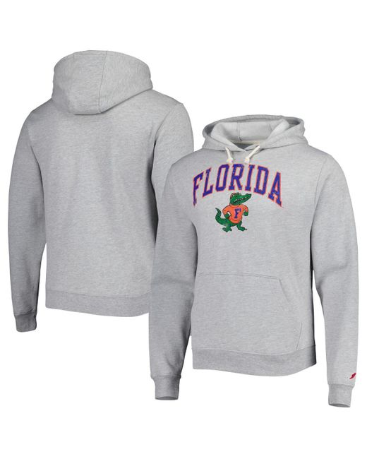League Collegiate Wear Heather Florida Gators Arch Essential Fleece Pullover Hoodie