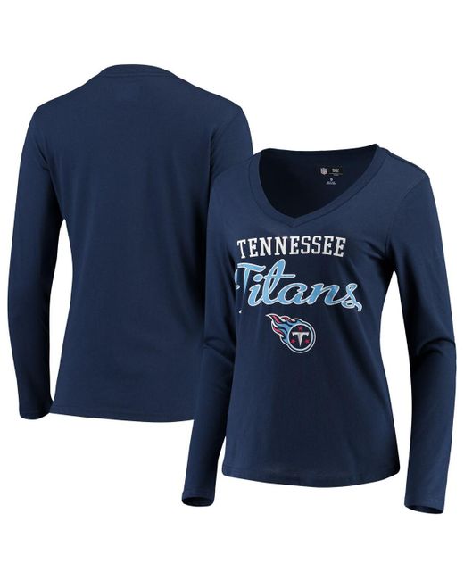 G-iii 4her By Carl Banks Tennessee Titans Post Season Long Sleeve V-Neck T-shirt