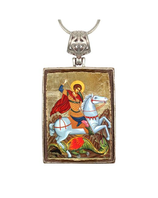G.debrekht Saint George Religious Holiday Jewelry Necklace Monastery Icons