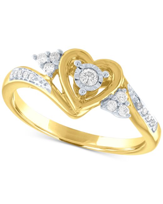 Promised Love Diamond Heart Promise Ring 1/6 ct. t.w. 14k Gold Over Sterling Silver