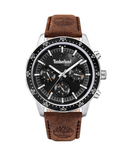 Timberland Quartz Genuine Leather Strap Watch 44mm