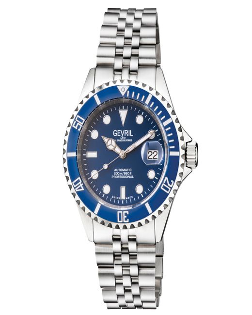 Gevril Wall Street Swiss Automatic Stainless Steel Bracelet Watch 43mm