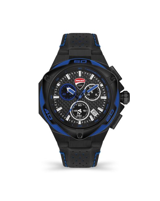 Ducati Corse Motore Chronograph Genuine Leather Strap Watch 45mm
