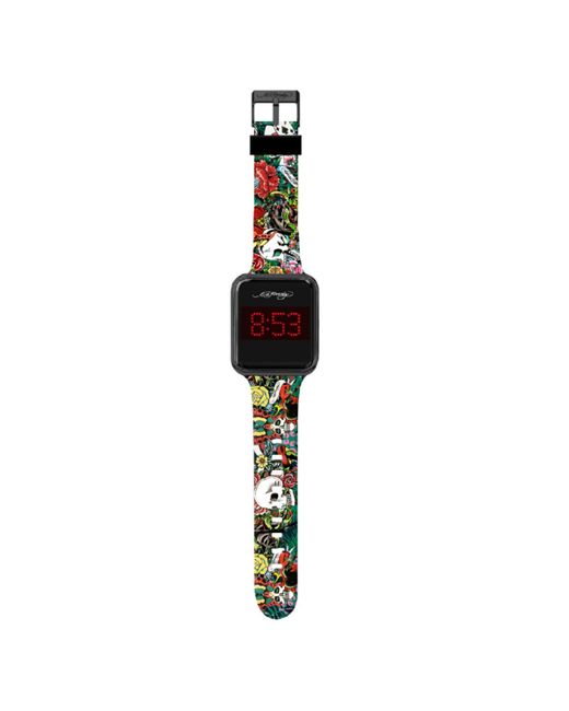 Ed Hardy Multicolor Silicone Strap Watch