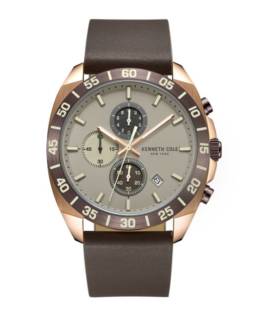 Kenneth Cole New York Chronograph Dress Sport Genuine Leather Watch