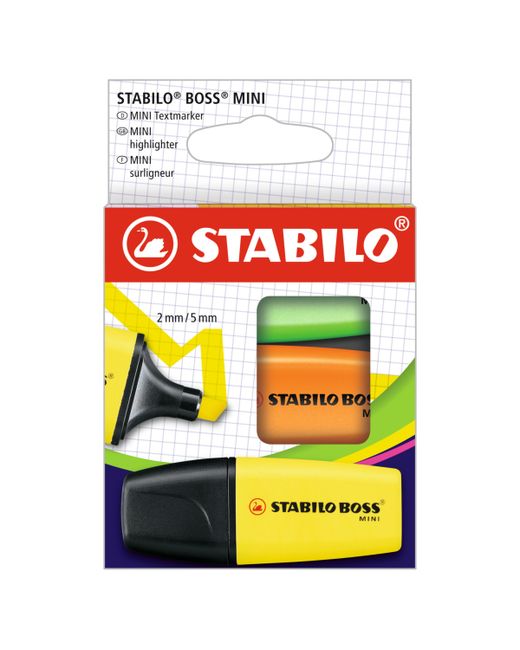 Stabilo Boss Mini Highlighter 3 Piece Wallet Set