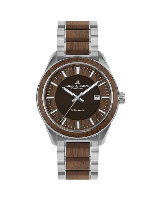 Jacques Lemans Eco Power Watch with Solid Wood Inlay Strap 1-2116