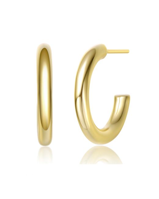 Rachel Glauber 14K Plated Open Hoop Earrings