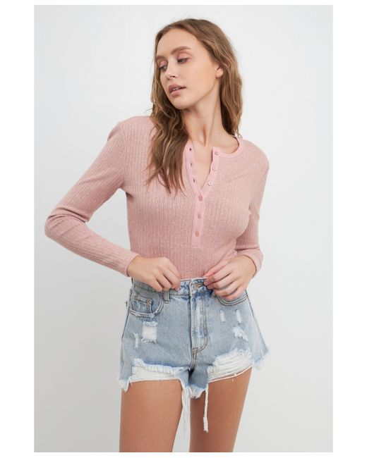 Free the Roses Ribbed Knit Bodysuit