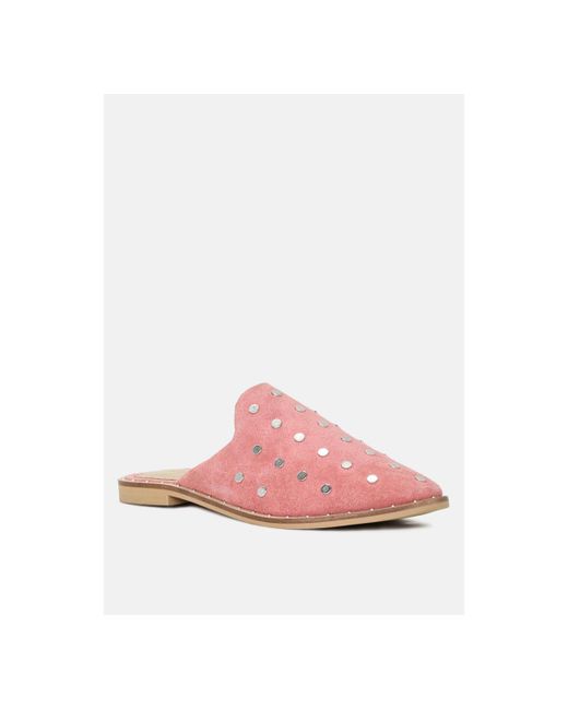 Rag & Co Jodie Dusty Studded Leather Mules