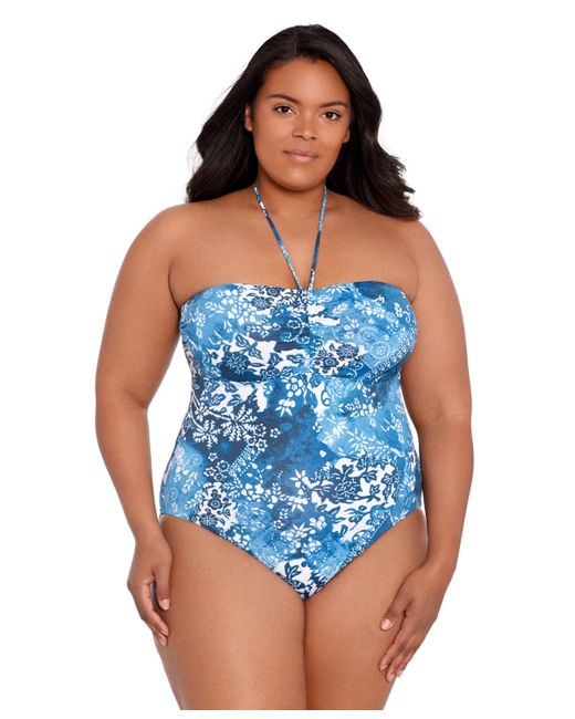 Lauren Ralph Lauren Plus Bandeau Halter One-Piece Swimsuit