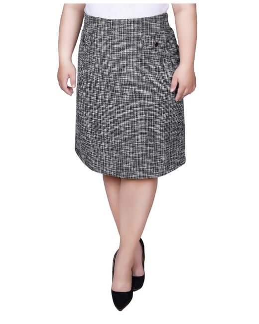 Ny Collection Plus Slim Double Knit Skirt