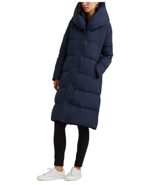 Lauren Ralph Lauren Oversized-Collar Hooded Down Coat