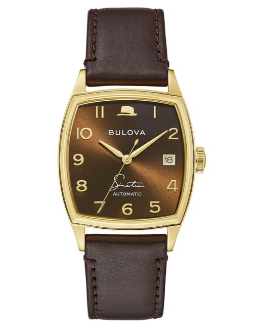 Bulova Frank Sinatra Automatic Leather Strap Watch 33.5x45mm
