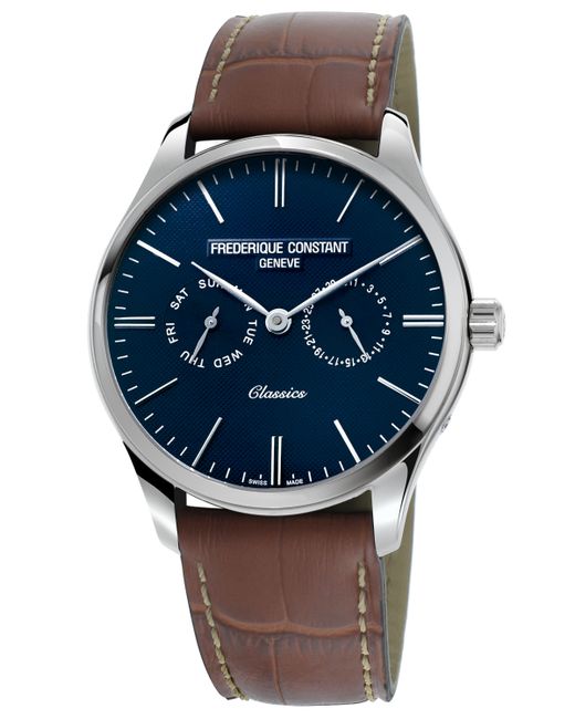Frederique Constant Swiss Chronograph Classic Leather Strap Watch 40mm